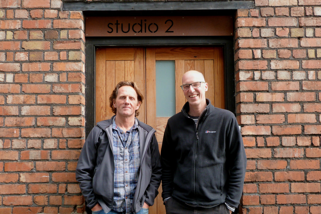 Malcolm & Richard outside the Greenheart office at studio 2 in Montpelier