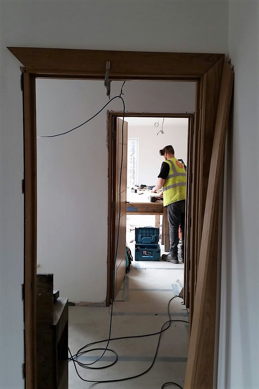 Oak architrave at Passivhaus built by Greenheart Sustainable Construction