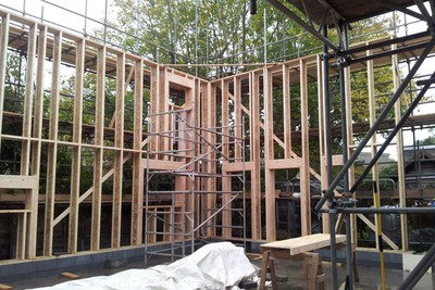 Timber frame goes up at Nailsea Passive House project